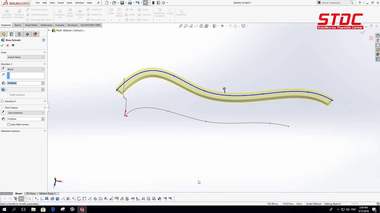 Các lệnh tạo đường  cong Curves 3d trong Solidworks | ĐÀO TẠO SOLIDWORKS