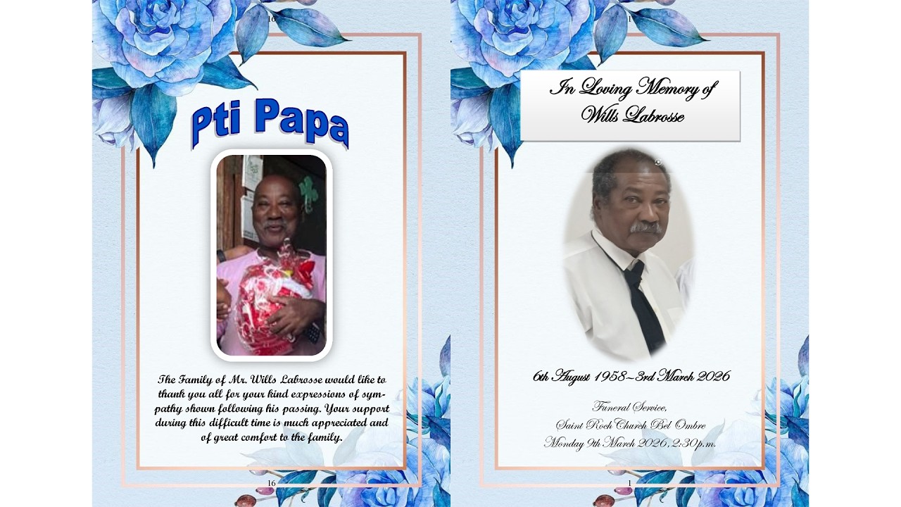 In Loving Memory Of Wills Labrosse