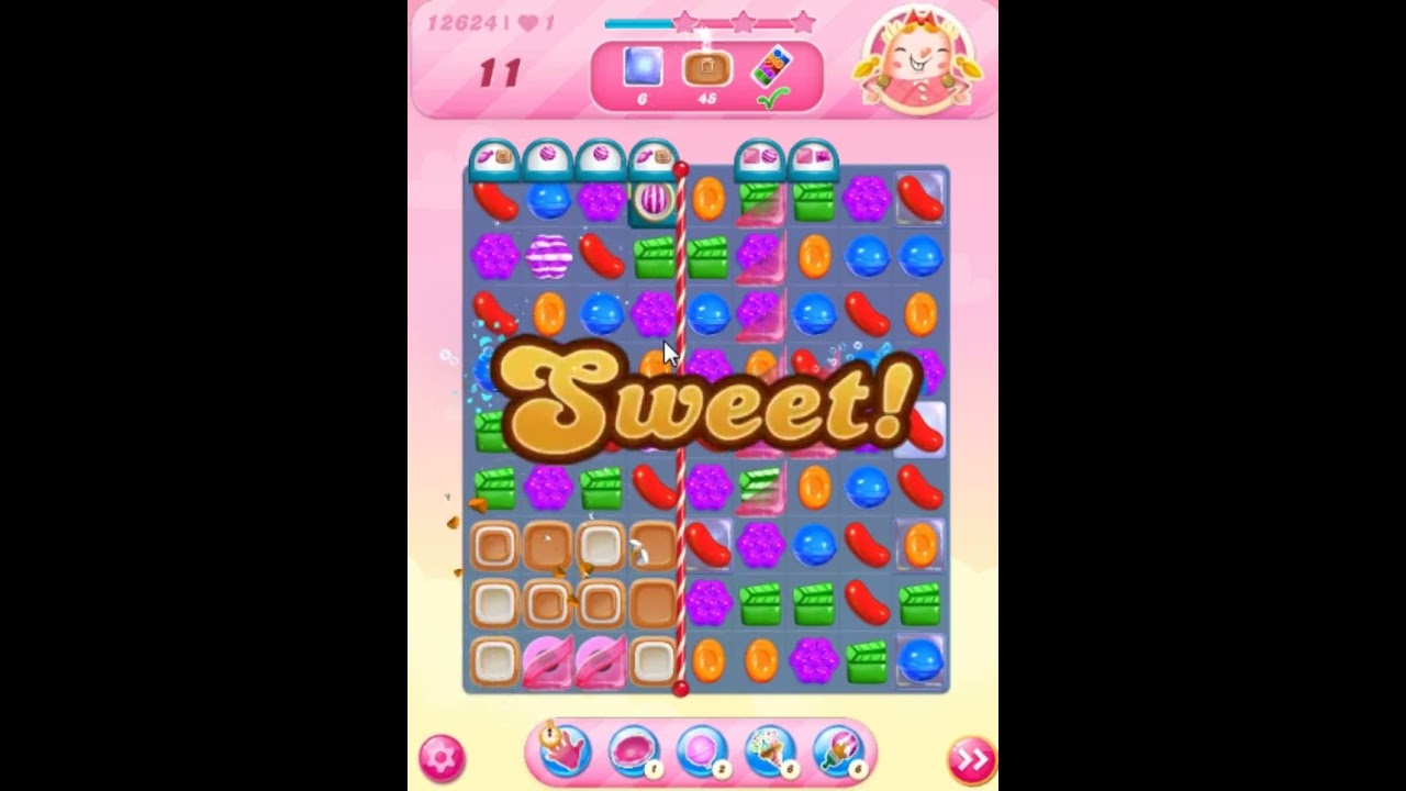 Candy Crush Saga Level 12624 Get 2 Stars, 20 Moves Completed