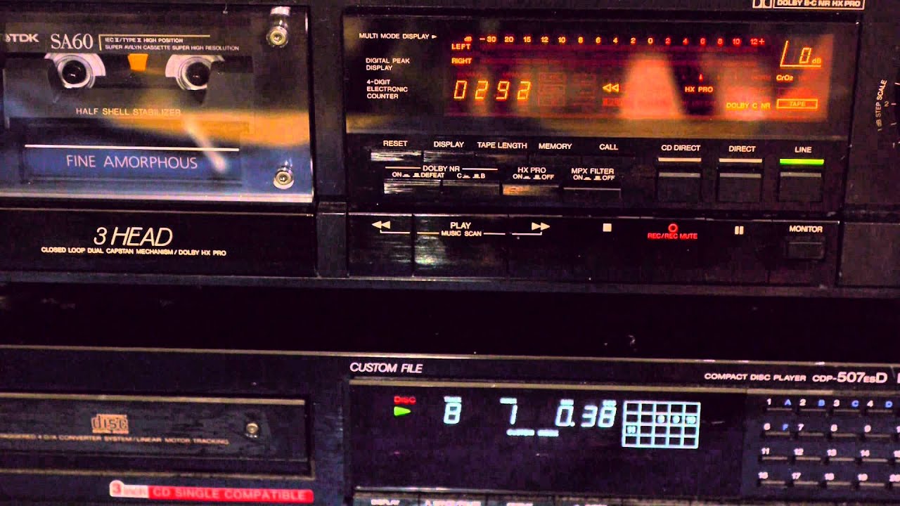 JVC TD-V621 3-Head HX-Pro Cassette Deck Record demo.