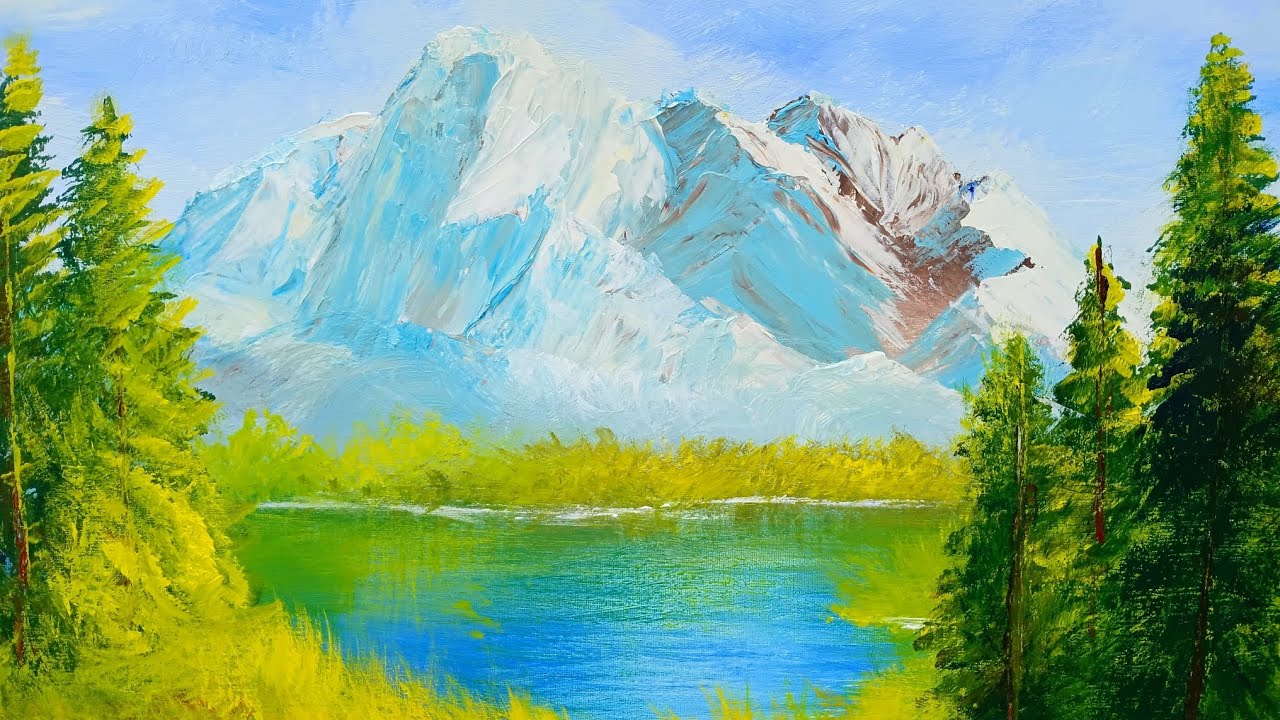 I Painted a Mountain Landscape - For The First Time