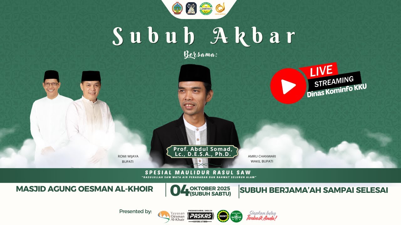 LIVE! SUBUH AKBAR BERSAMA TUAN GURU UST. ABDUL SOMAD - KABUPATEN KAYONG UTARA