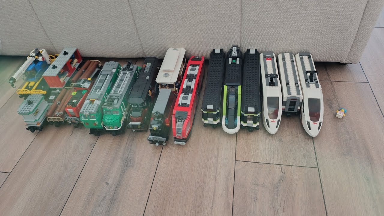 Running all of my amazing Lego trains!! 