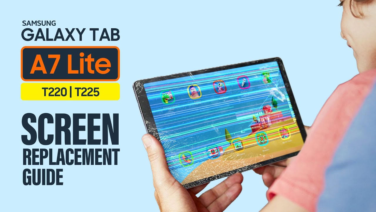 Samsung Galaxy Tab A7 Lite LCD Touch Screen Replacement with the Frame SM-T220 T225 T227