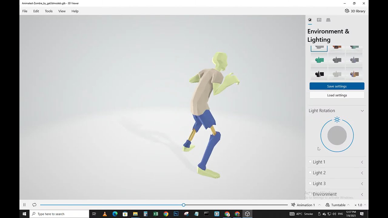 Low Poly Animated Zombie 3D Model &ndash; Free Download | Game-Ready Asset Preview