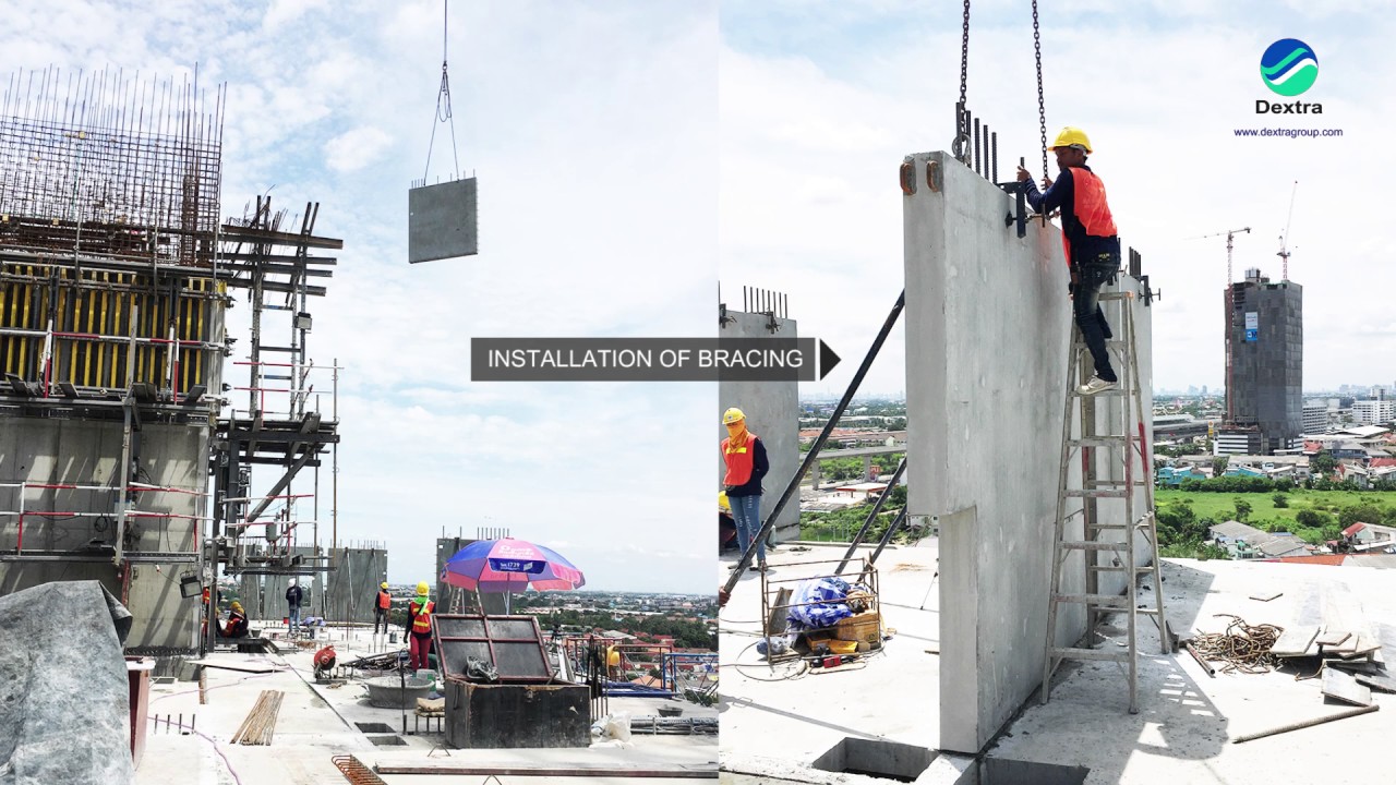 Precast element connection on a residential project using Groutec
