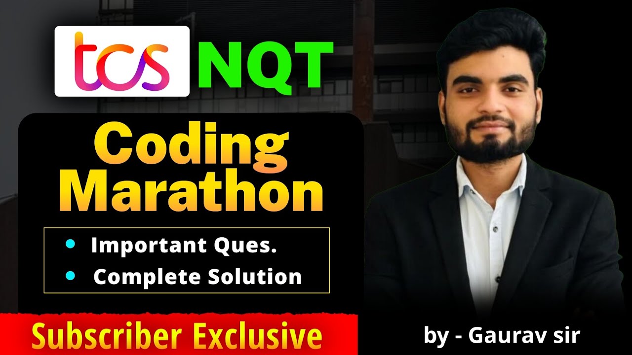 TCS NQT 2025 Hiring  Complete Coding Round Preparation Marathon | TCS NQT Complete Preparation Guide