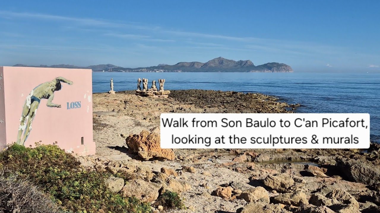 Walk from Son Baulo to C'an Picafort, looking at the sculptures & murals. Mallorca.