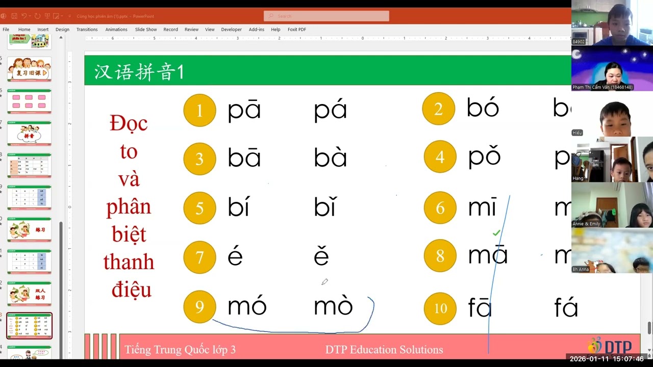 DTp Trung 3 chủ đề 2, bài 1 你好 XYX1