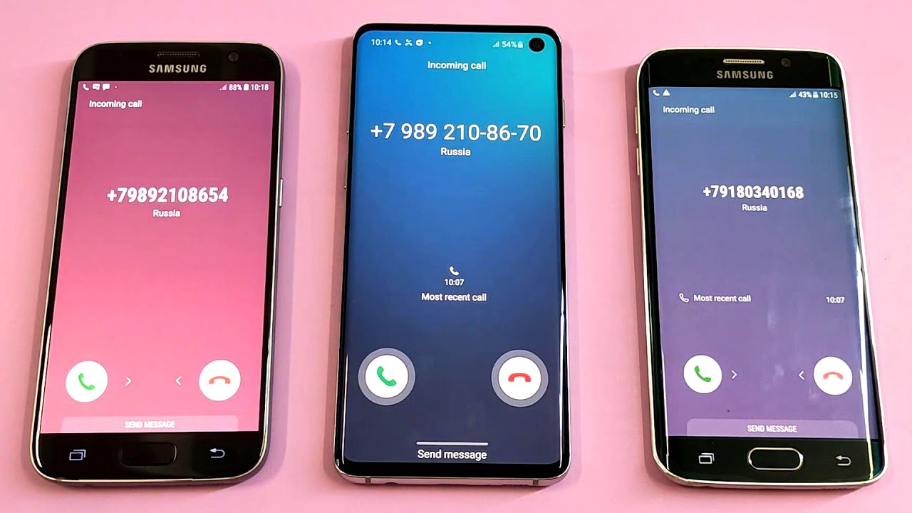 Samsung Galaxy S7 vs Samsung Galaxy S10 vs Samsung Galaxy S6edge Incoming call & outgoing call