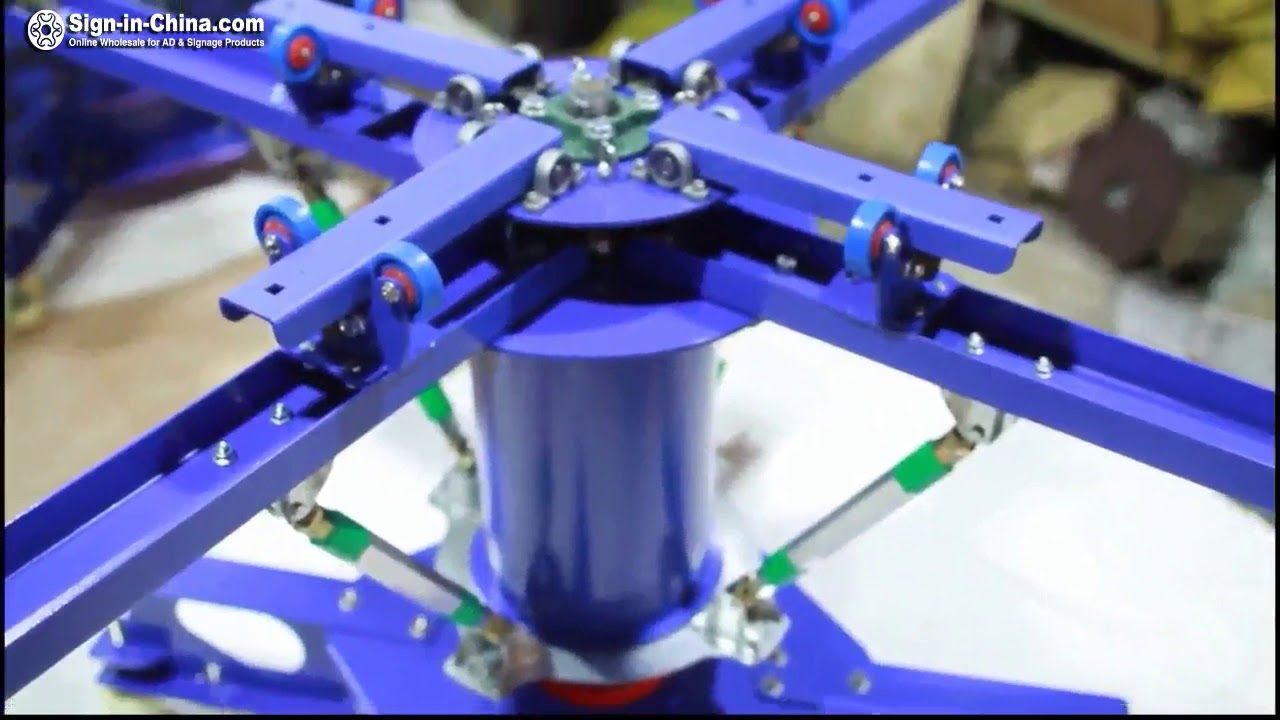 The Installation Video for 4 Color 4 Station Double Wheel  Screen Printing Machine