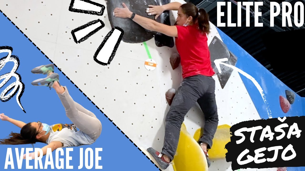 Staša Gejo crushes the mock World Cup Boulders! (and I get crushed)
