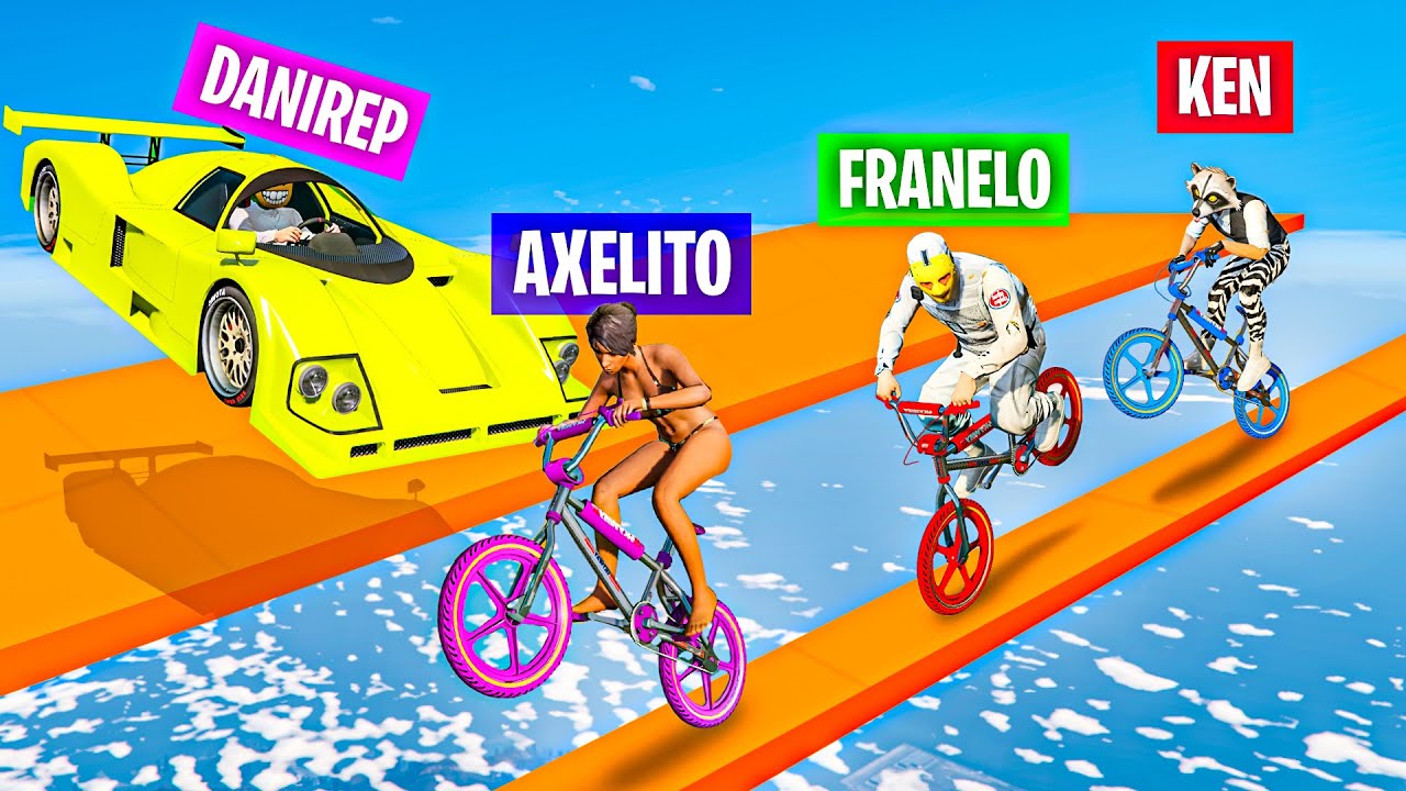 CORRE O TE ATROPELLO EN BICI!! VUELVO A JUGAR CON FRANELO, AXELITO Y KEN!! - GTA 5 ONLINE