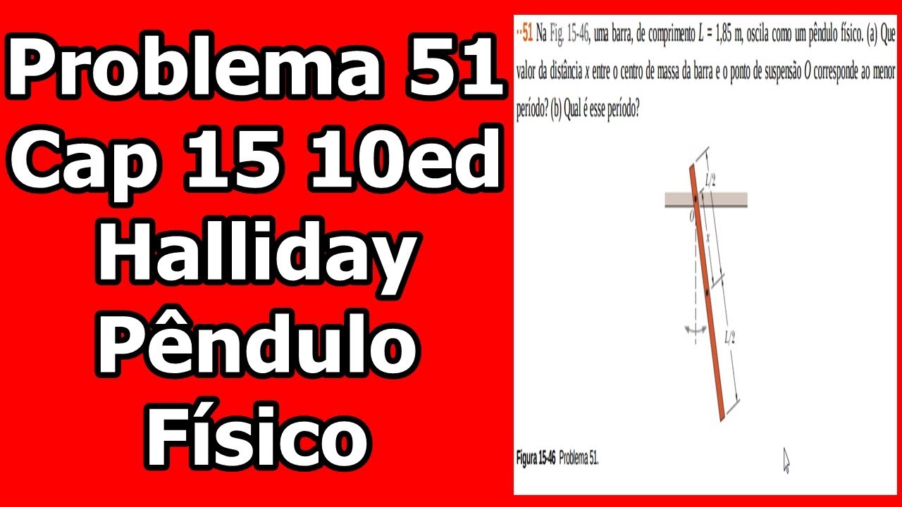 [Oscilações] Problema 51 do Cap 15 - Halliday 10ªed Vol2 - Pêndulo Físico