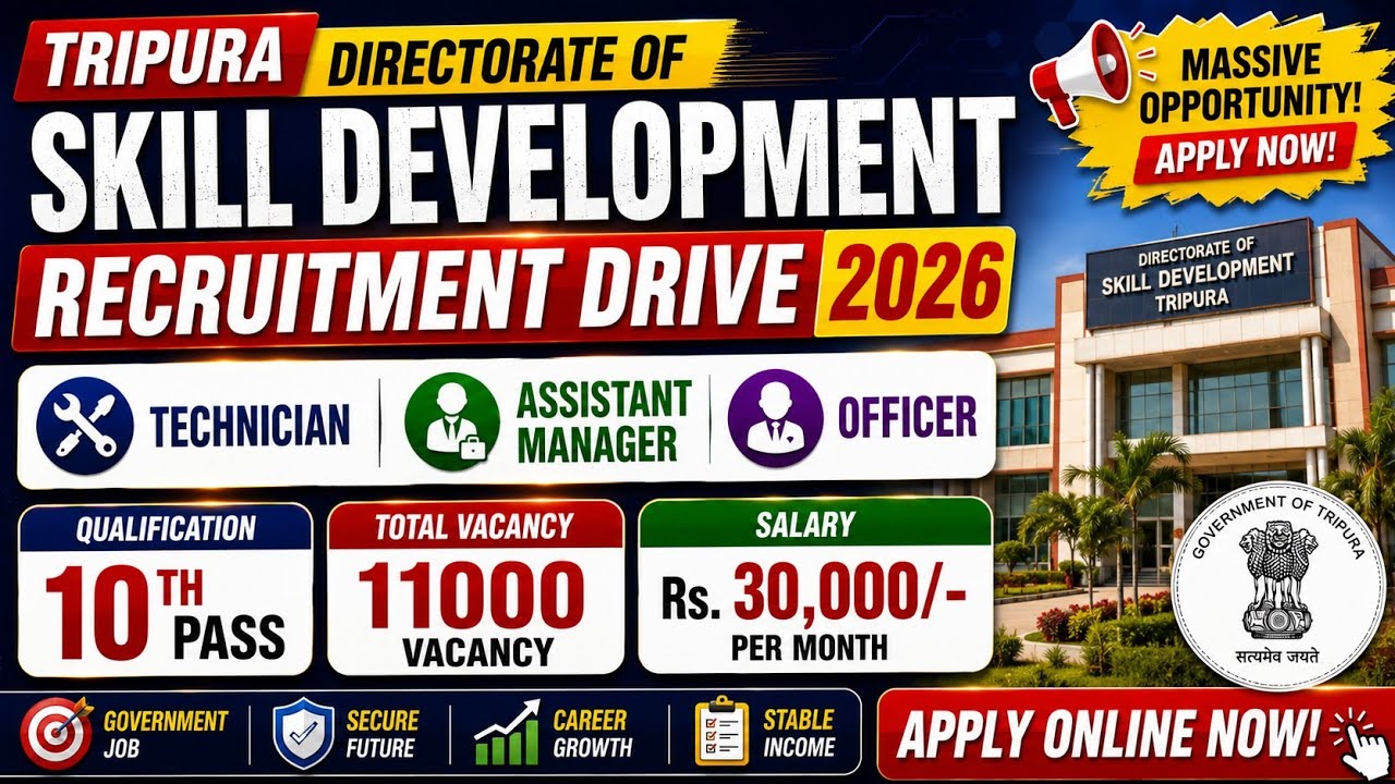 Job Tripura NCS Agartala Recruitment 2026 Supervisor Assistant Clerk 11000 Vacancy | Kokborok Video