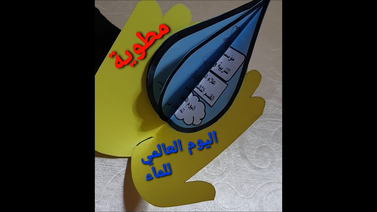 اليوم العالمي للماء،فكرة مطوية 3d لمشروع الوحدة للمستوى الثالث ابتدائي