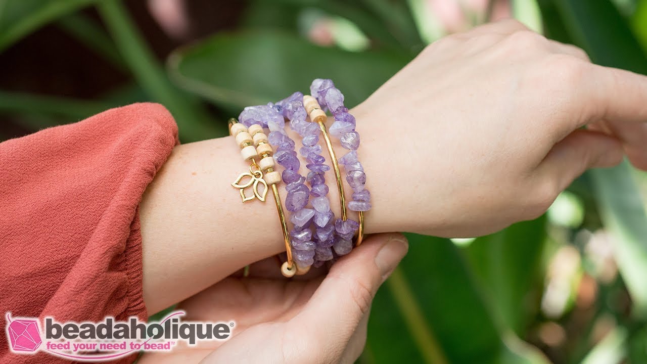 How to Make the Boho Gemstone Memory Wire Bracelet Kits by Beadaholique