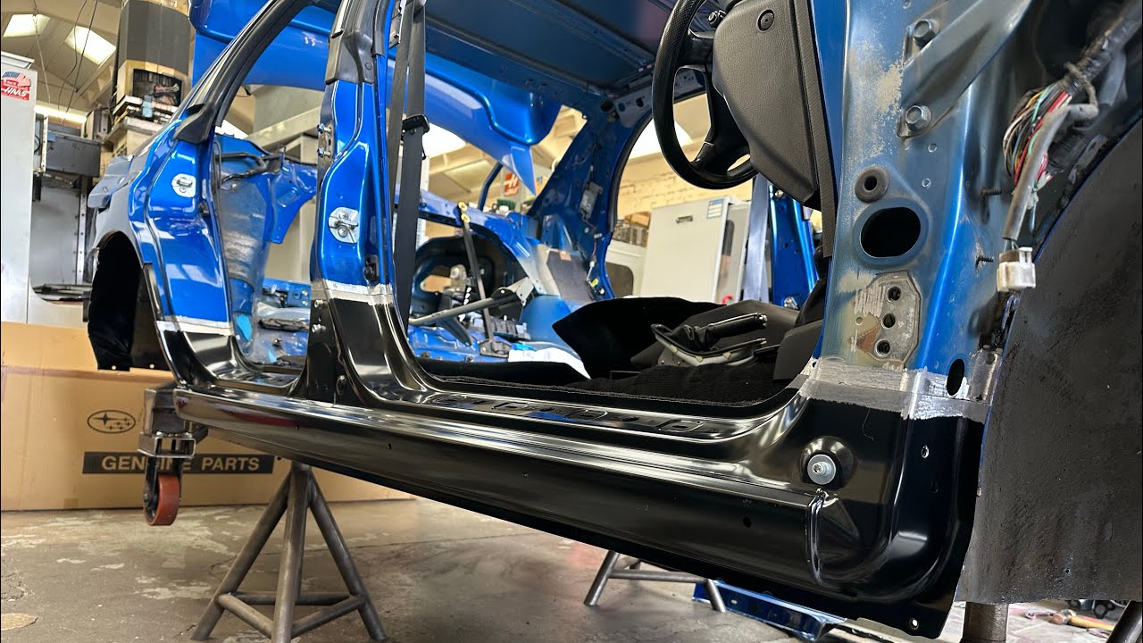 Fitting oem sill panels to the 2005 Subaru Blobeye wrx