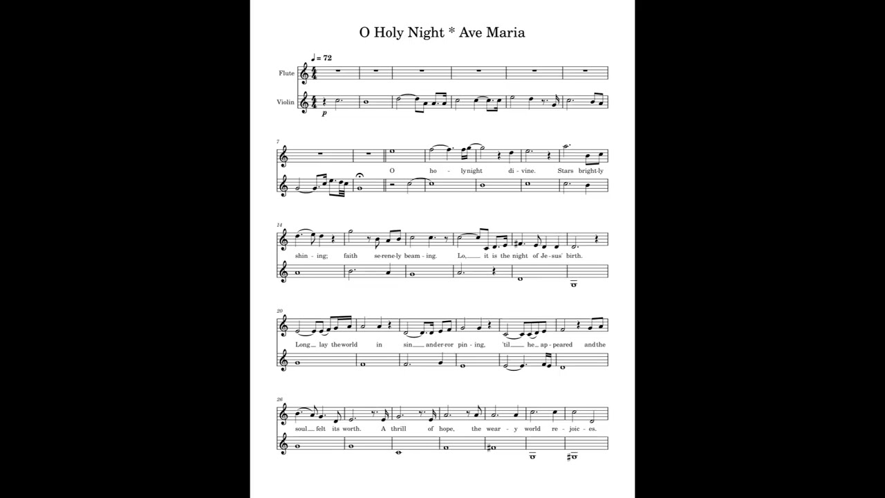 O Holy Night Ave Maria (Flute Violin Piano)