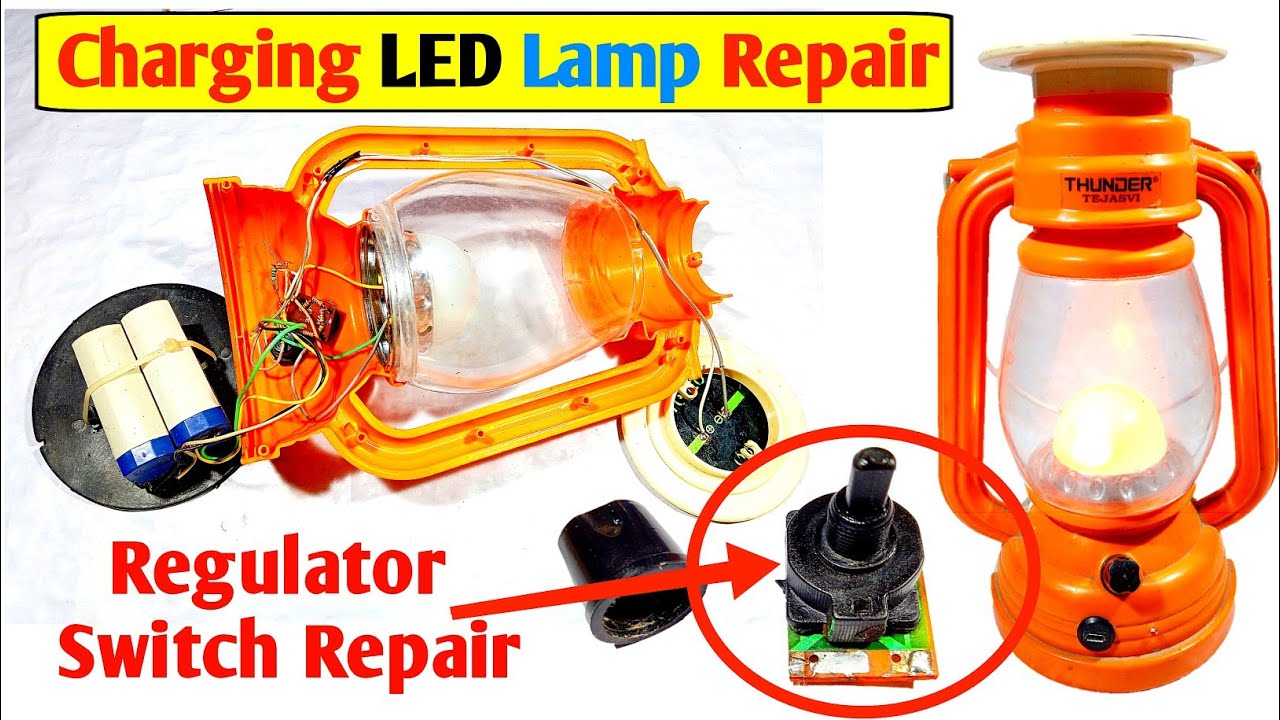 Rechargeable LED Lamp Repair | Solar Charging Table Desk Light Regulator Switch Repair
