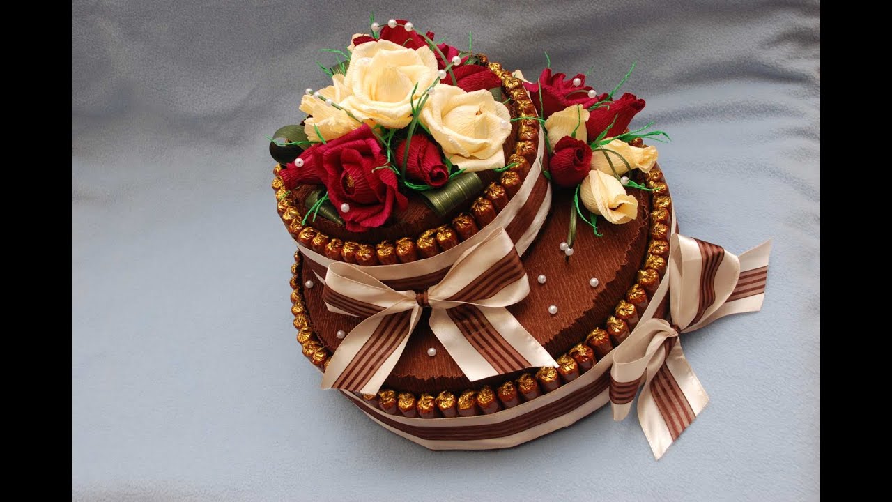 Торт из конфет своими руками. Мастер-класс. DIY Cake of sweets
