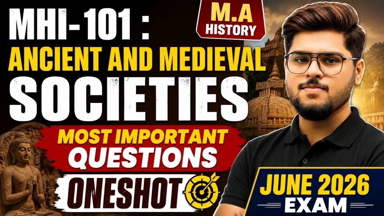 MHI-101  Most Important Questions English medium /  IGNOU MA history Ancient and Medieval Societies