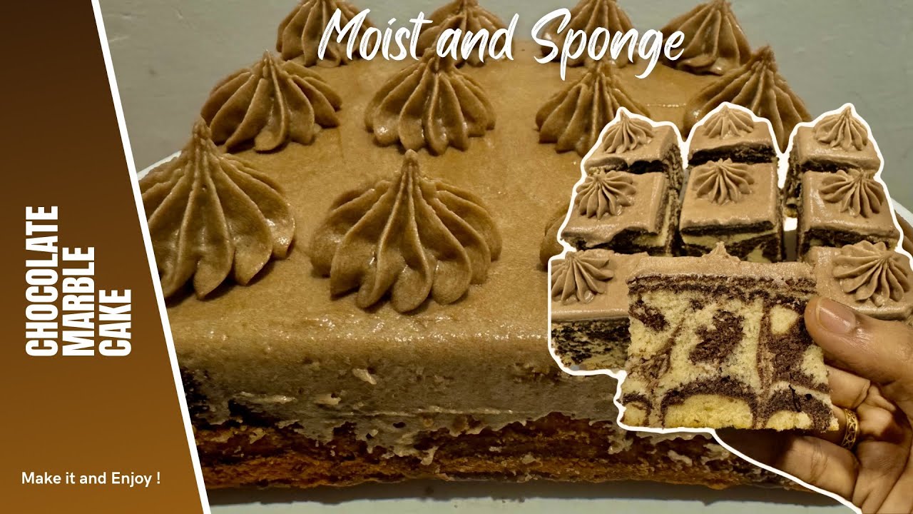 How to Make Chocolate Marble Cake | Vanilla Butter Cake with Chocolate Cream | Sweet Bite & Craft