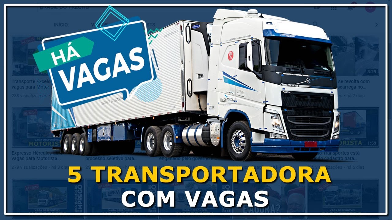 5 TRANSPORTADORAS COM VAGAS PARA MOTORISTA