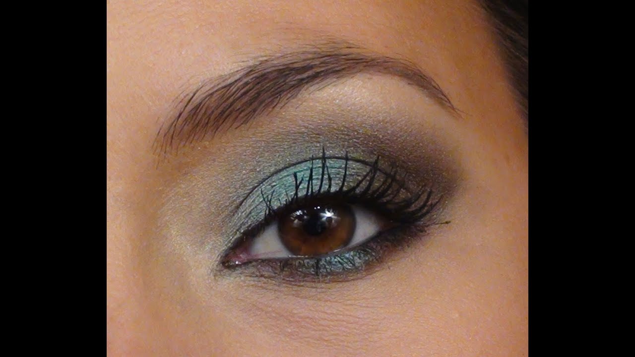 Collaboration Maquillage (Marron et Turquoise pour l'automne) avec Lutinette45