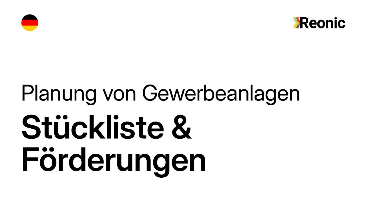 Reonic 360&deg; - Gewerbekunden: St&uuml;ckliste & F&ouml;rderungen