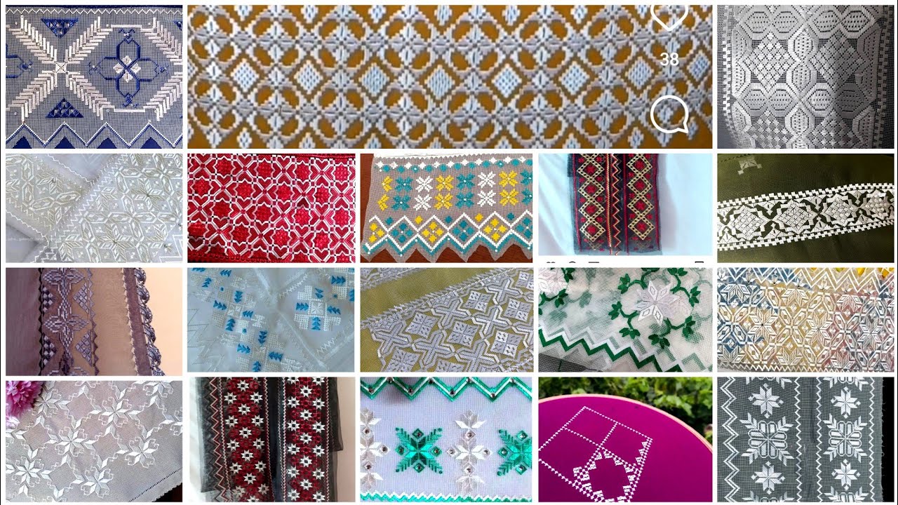 الگوهای فوق العاده عالی و واضح پاچه شلوار و چادر های خامک دوزی به درخواست خانم های عزیز wow designs