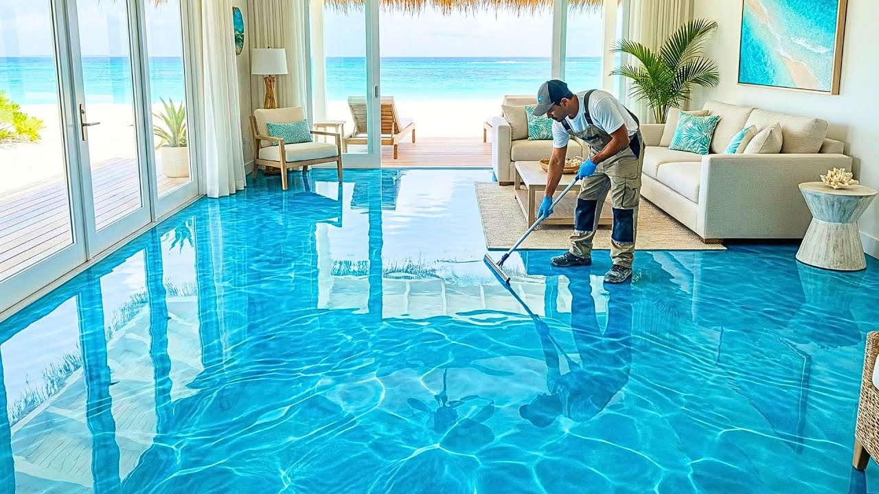 Top 6 Caribbean Blue Resin Floors with Hyper-Realistic Water Ripples for Holiday Homes