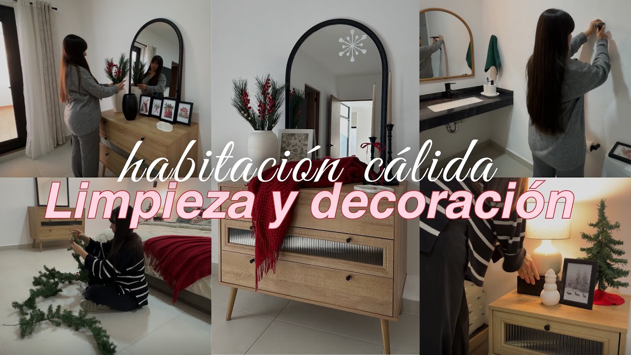 ✨TRANSFORMACIÓN TOTAL | así quedó mi HABITACIÓN Y BAÑO para navidad | CÁLIDO Y ACOGEDOR 🧺🎄