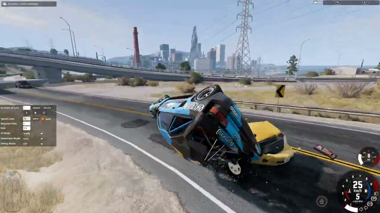driving a car in BeamNG drive