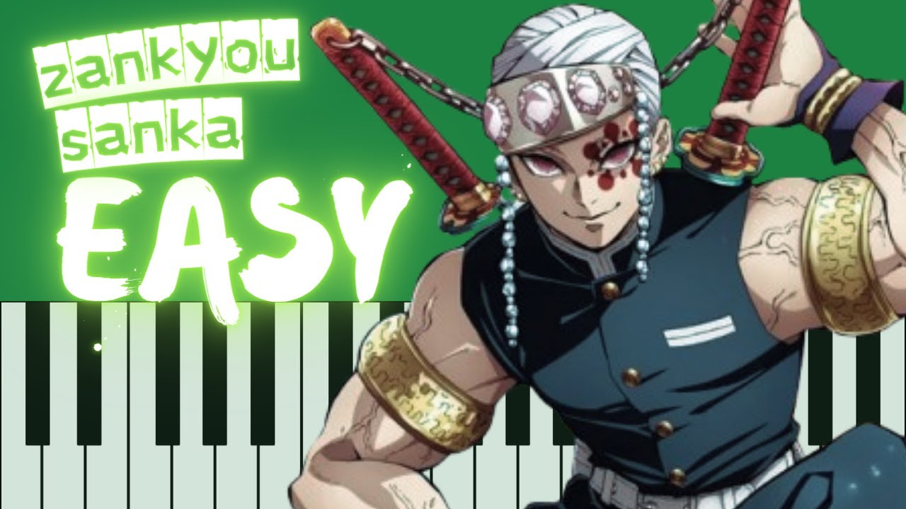 Zankyou Sanka Beginner Piano Tutorial | Easy Demon Slayer OP Piano Cover + Free MIDI & Sheet Music