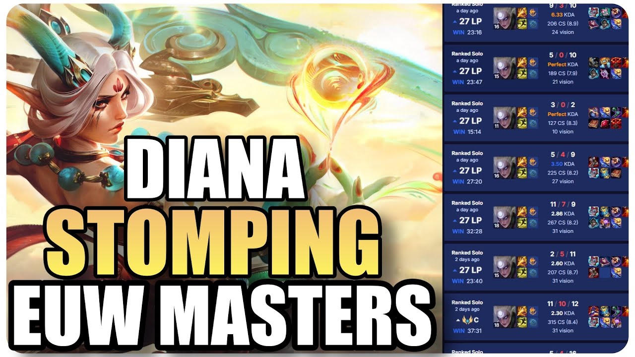 HOW TO CARRY WITH Diana Like The Rank 1Diana In EUW? Diana Guide Jungle Review | 75% win rate Diana