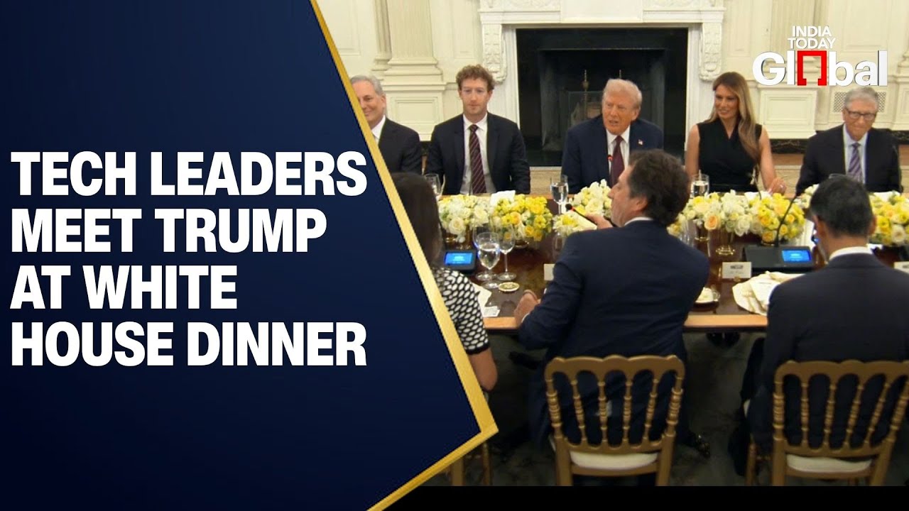 LIVE :President Donald Trump Hosts Dinner at the White House | Sundar Pichai | Tim Cook | Bill Gates