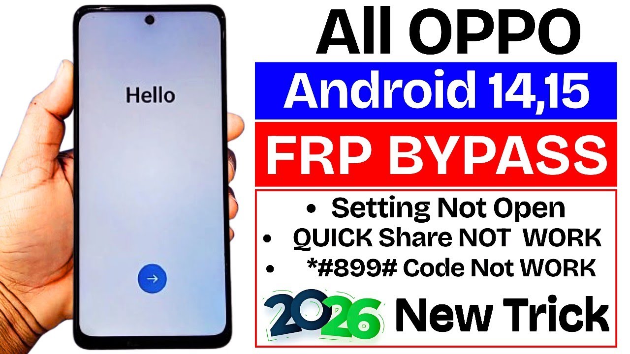 All OPPO FRP BYPASS 2026 | Quick Share Not Working | Android 14/15 | Gmail Account Unlock Without PC