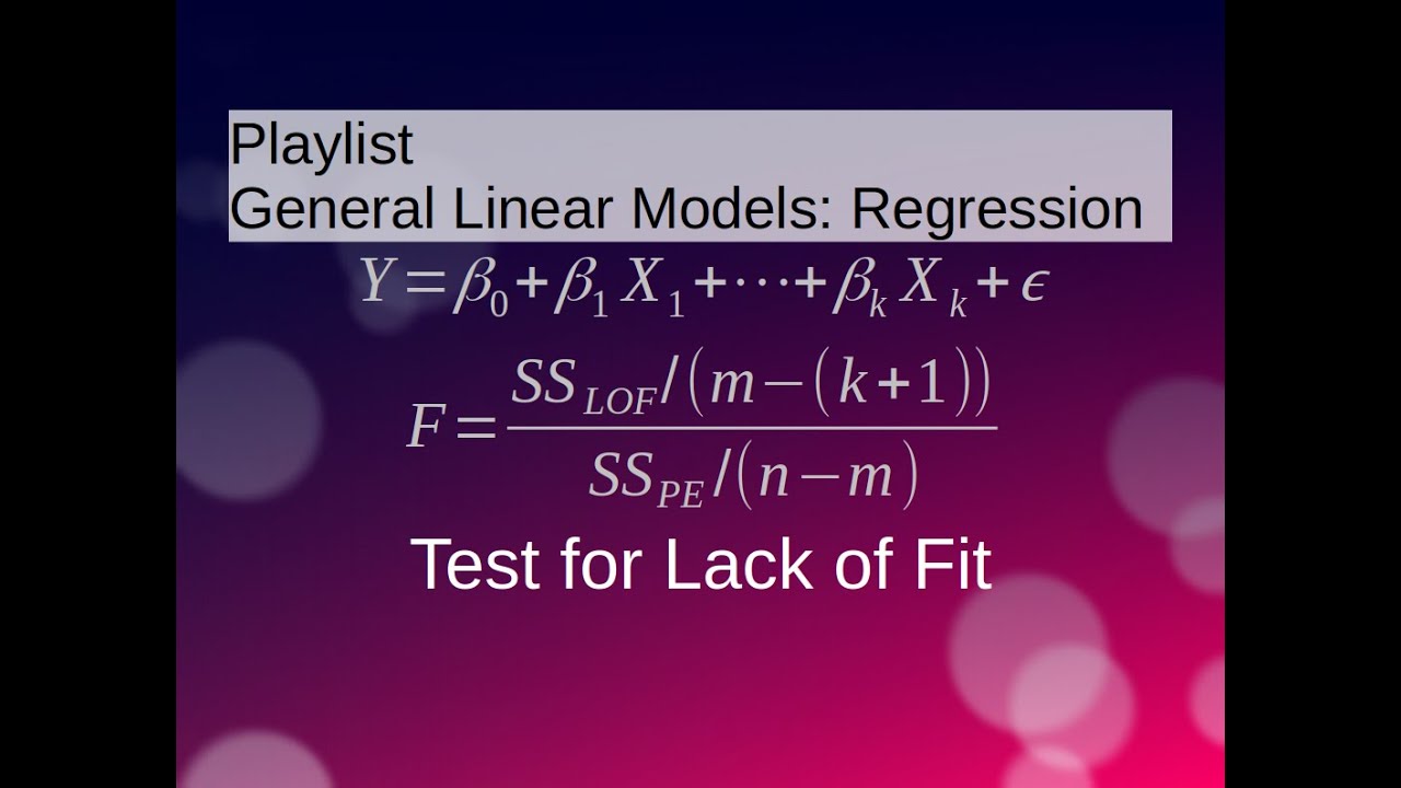 Multiple Linear Regression: Repeated Observations and Lack of Fit Test