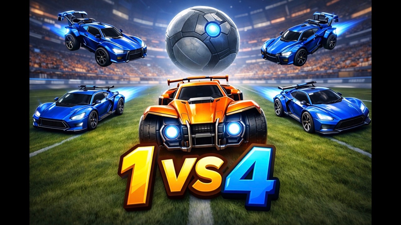 Reto 1vs4 en Rocket League #humor #rocketleague #comedia #video