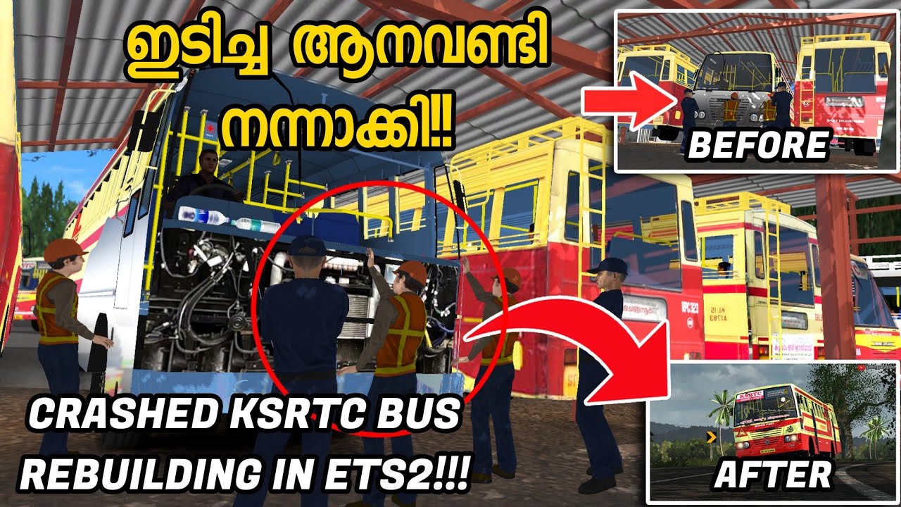 ബസ് പണിഞ്ഞിറക്കി !!|Bus Rebuilding In Ets2|ksrtc superfast bus rebuild after crash|ets2