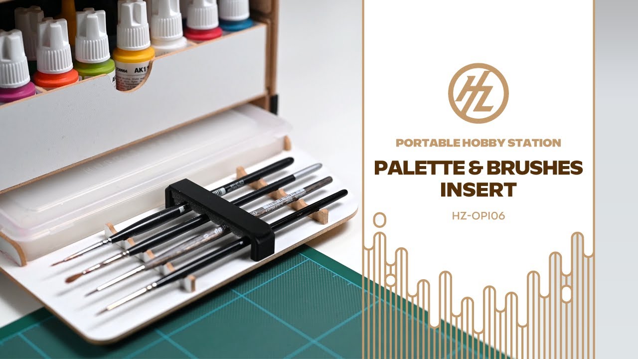 Palette and Brushes Insert for Portable Hobby Station