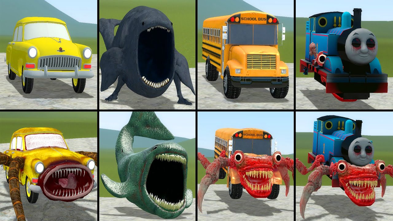 OLD AND NEW UPDATE: CAR EATER, THE BLOOP, SCHOOL BUS EATER, TRAIN EATER AND FRIENDS IN GMOD!!