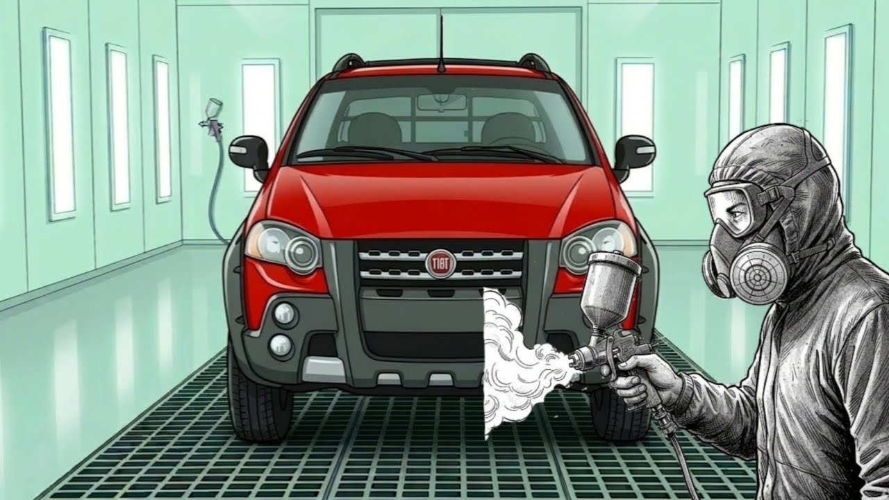 Repintura Fiat Strada Vermelho Alpine