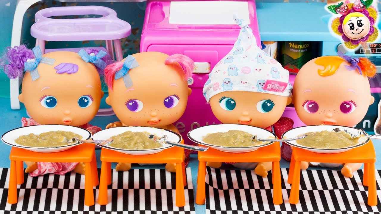 🍓 Rutina de noche de PEPPA PIG, BEBÉS BELLIES Y PINYPON| Sólo quieren ver vídeos y no quieren cenar