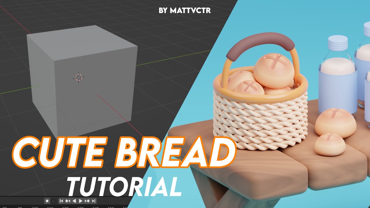 Cute Bread 3D Stylized | 3D Blender Tutorial