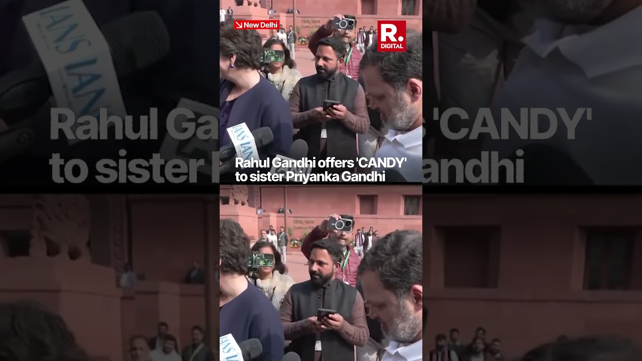 Rahul Offers Candy to Priyanka During Parliament Interaction