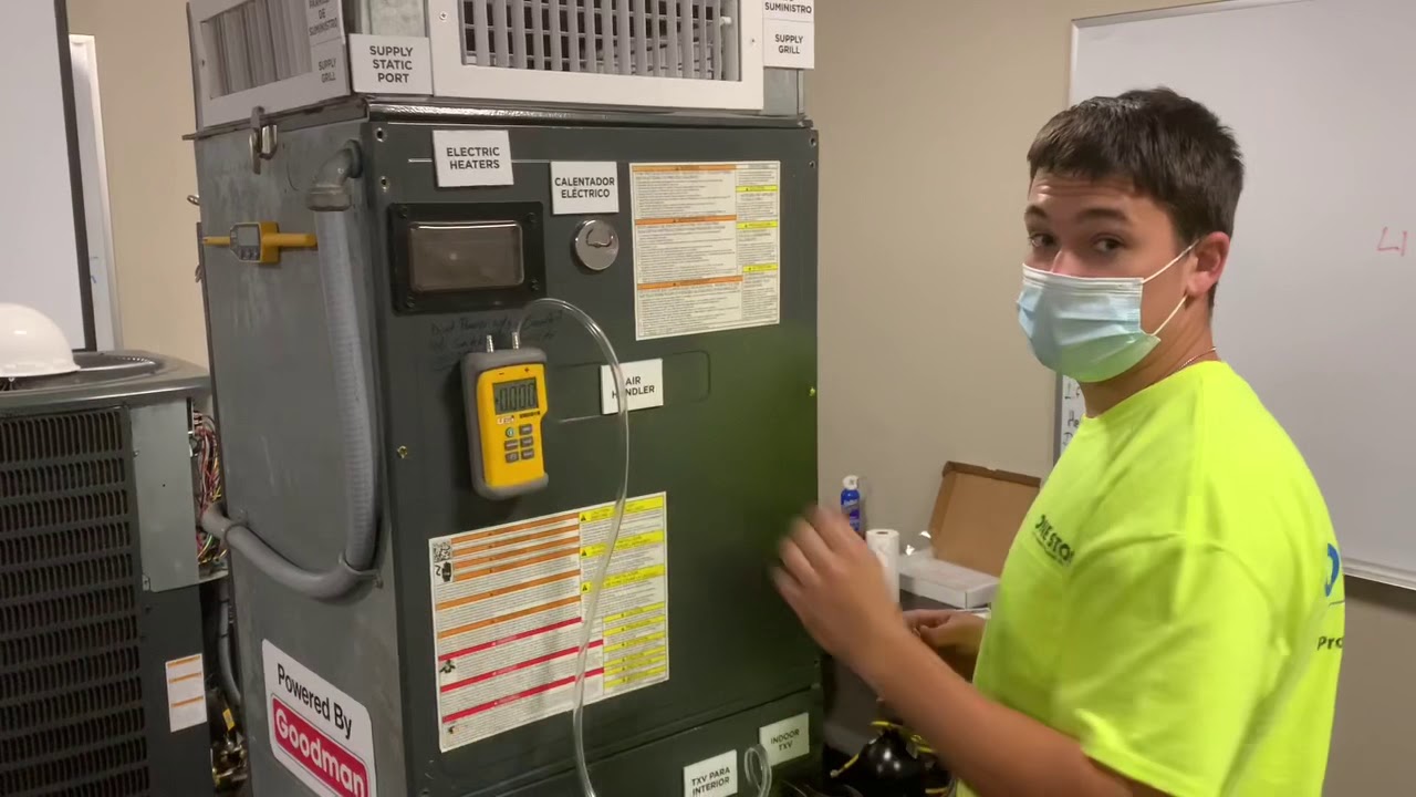 Hvac training, cfm, blower adjustment, air flow, Air Before Charge, manometer, blower chart