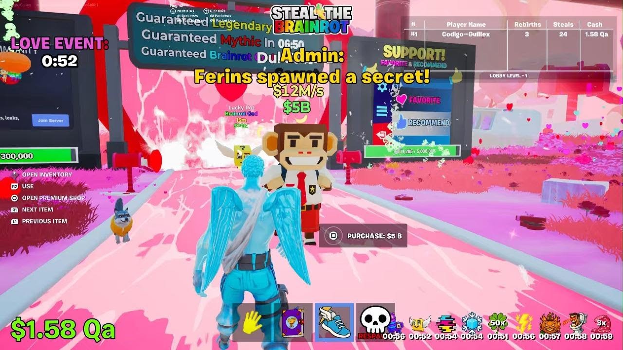 WHAAAT GUARANTEED SECRET LOVE EVENT STEAL THE BRAINROT FORTNITE ADMIN ABUSE LOVE EVENT STEAL THE BRA