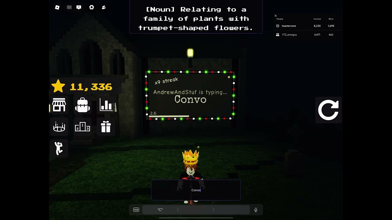 spelling bee gameplay (old video)